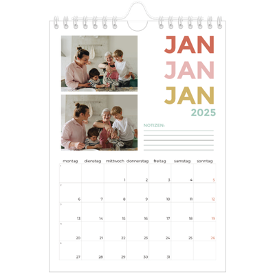Fotokalender A5 — Bunte Schrift [Januar]