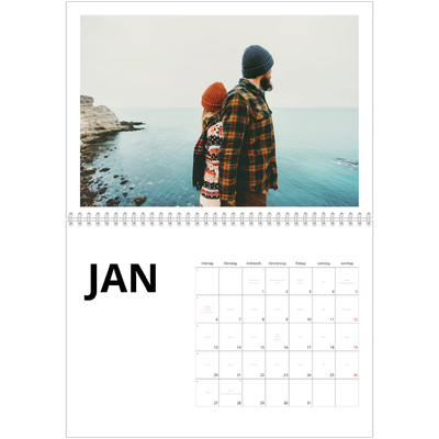 Fotokalender A4 doppelt (30 x 40 cm) — Weißer Rahmen [Januar]