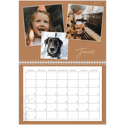 Fotokalender A4 doppelt (30 x 40 cm) — Warme Erdtöne [Januar]